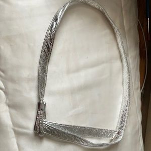 Calvin Klein Metallic silver leather belt vintage mint condition